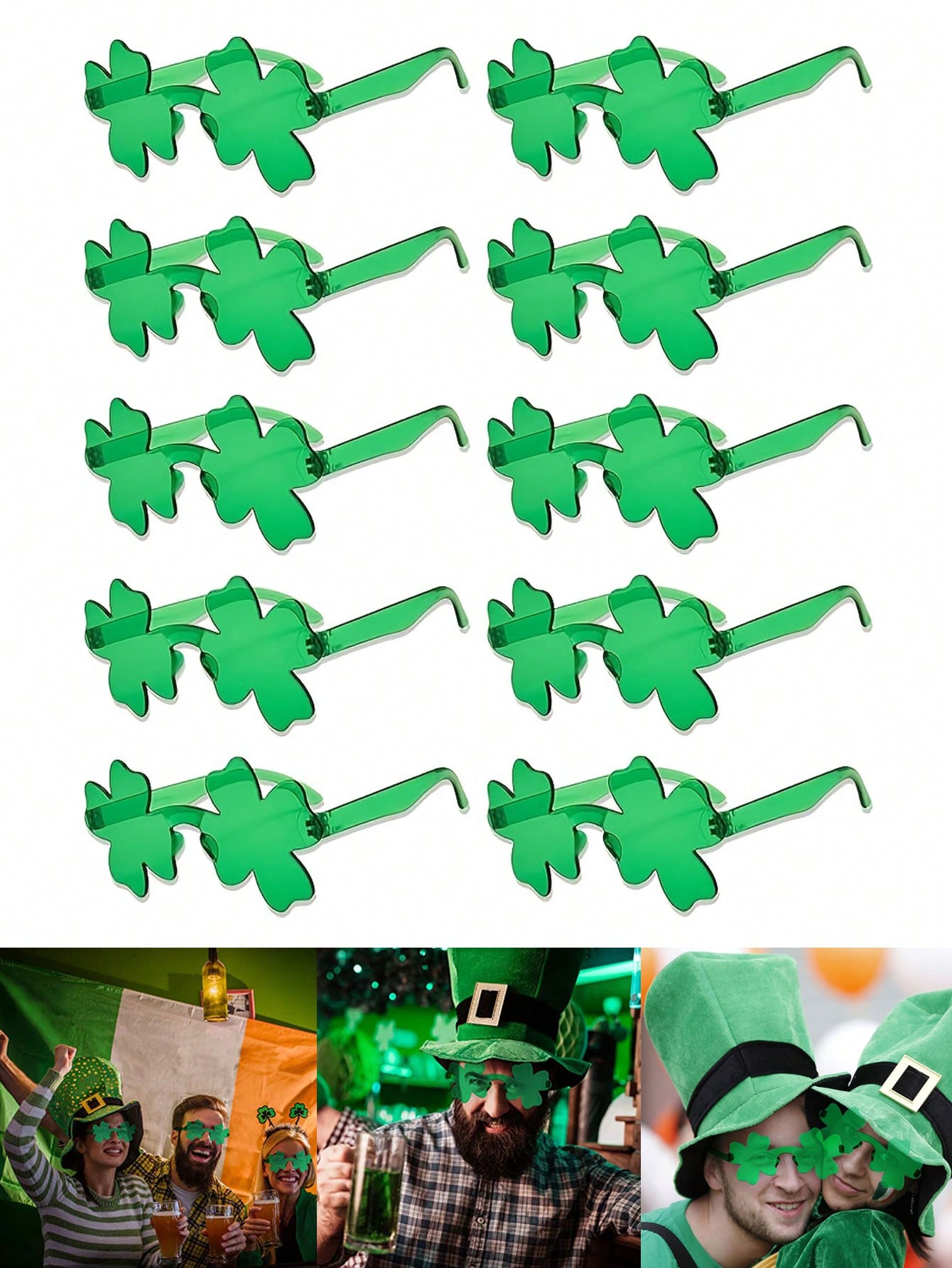 Photography Day - Irish Clover Party Glasses 10pcs, Festive
