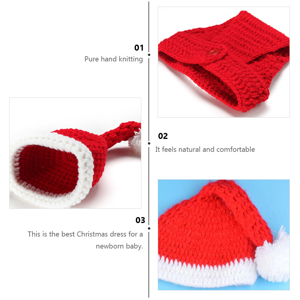 Photography Day - 2Pcs Knitted Baby Hat and Clothes