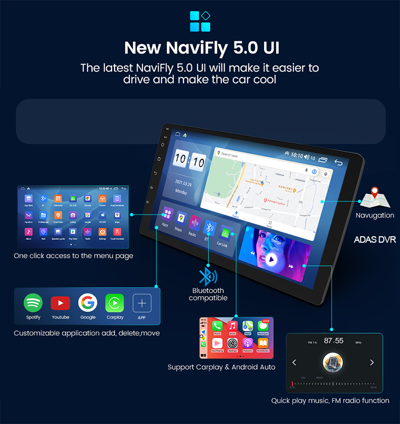 NaviFly 9 10 inch 1280*720 Car - Photograph Mp3 recension och pris