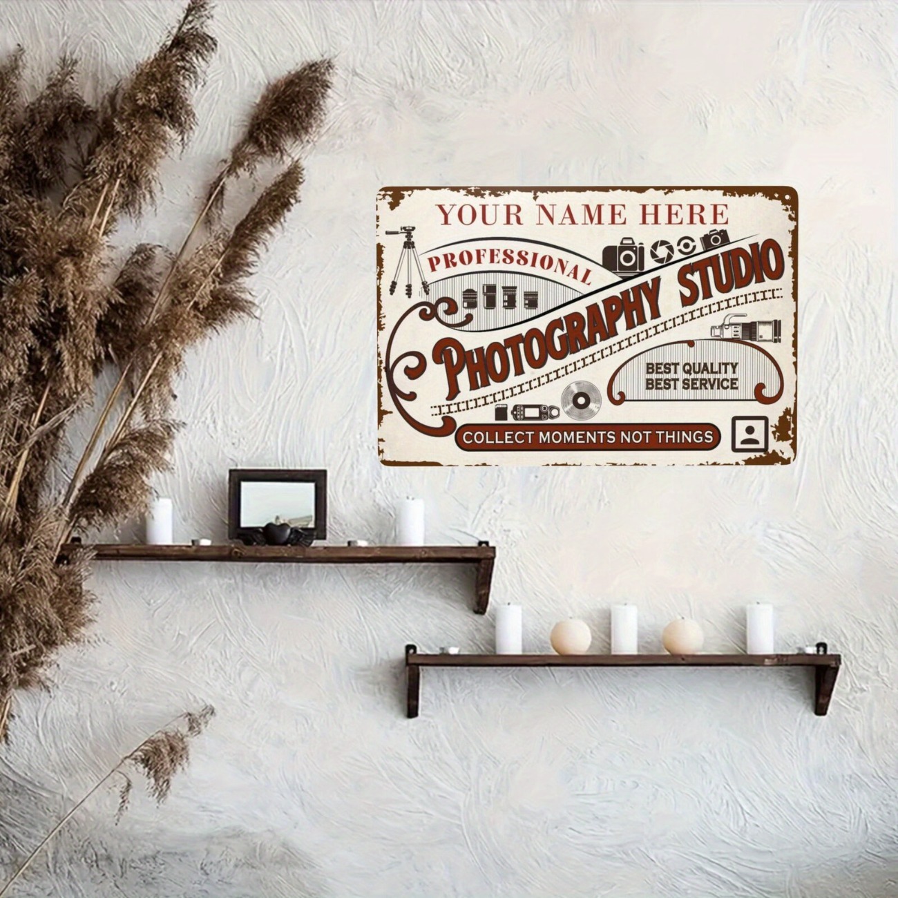 Custom Name Text Metal Sign Pe - Photography Studio recension och pris