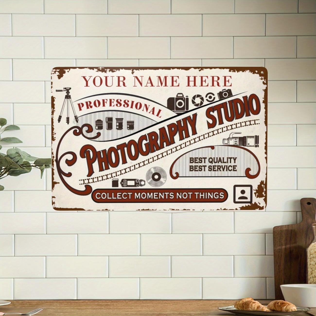 Custom Name Text Metal Sign Pe - Photography Studio recension och pris