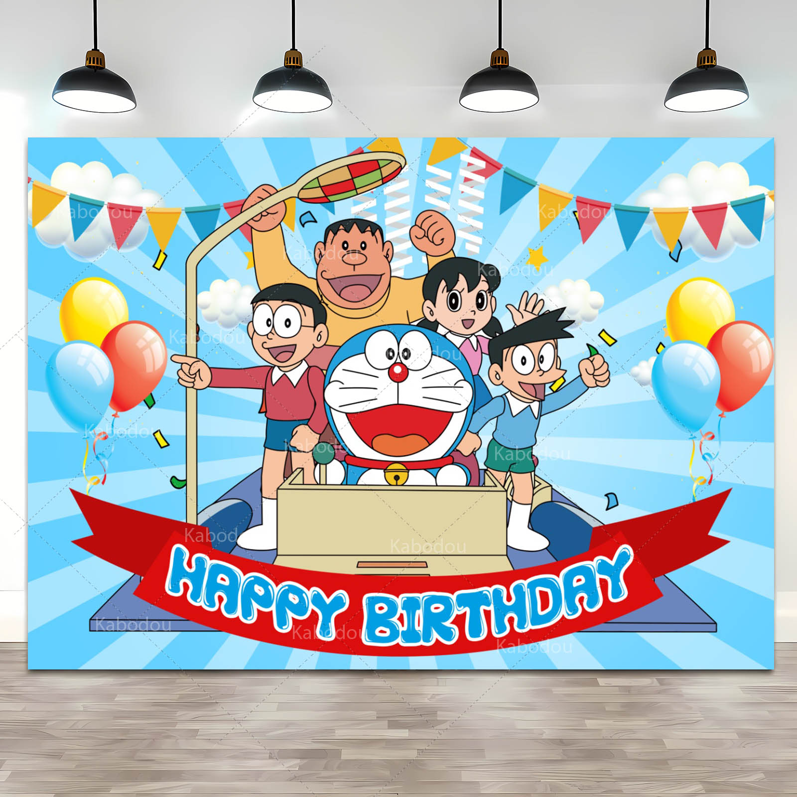 Doraemon Party Backdrop Blue C - Photography Class recension och pris