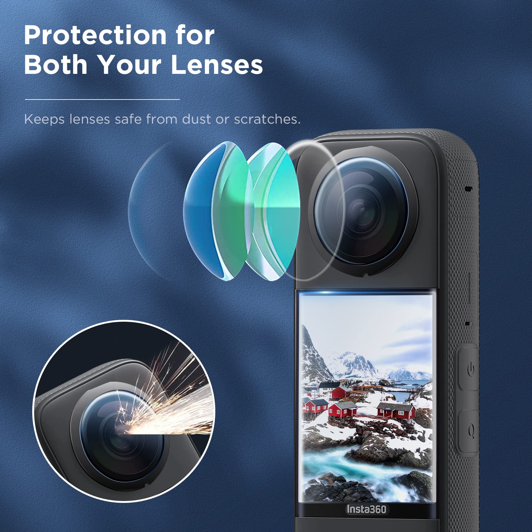 Accessories Set for Insta360 X - Lens Case Pouch recension och pris
