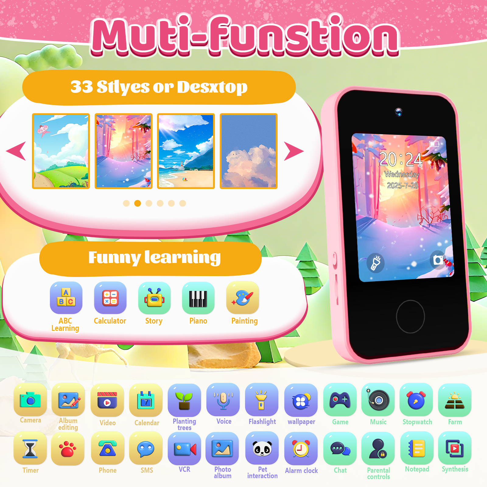 Unicorn Kids Smart Phone Camer - Photograph Mp3 recension och pris