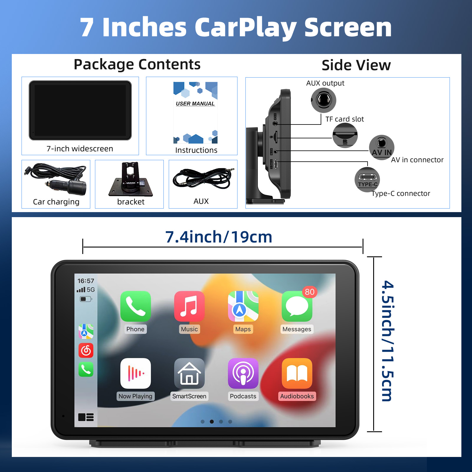 Portable Apple Carplay/Android - Photograph Mp3 recension och pris